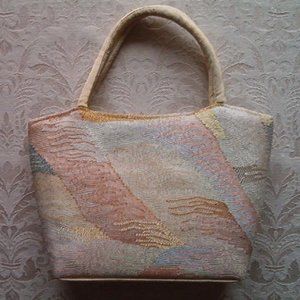 Tote Handbag Embroidered w/ Silk & Golden Threads